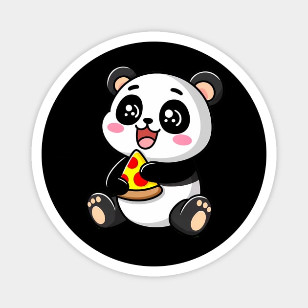 Cute Panda Bear Eating Pizza Magnet by dukito